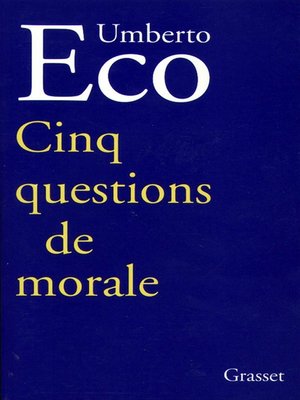 cover image of Cinq questions de morale